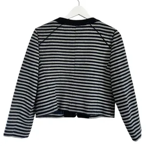 J. Crew Factory Suiting Wool Striped Tweed Full Zip Jacket Blue Women’s Size 4 thumbnail 2