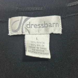 Dressbarn Tank Top Black Knit Scoop Neck Tie Front Career Minimalist Layering L thumbnail 4