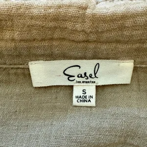 Easel tan gauze pullover top sz S thumbnail 4
