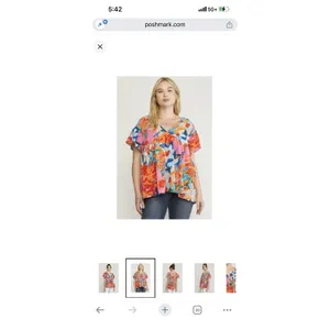 Entro NWT Watercolor Floral V-Neck Blouse Large Flutter Sleeve Tie Back Top New thumbnail 11