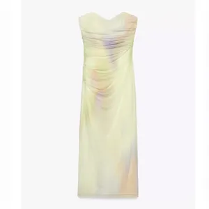 Zara NWT tie dye print midi tulle mesh dress thumbnail 4