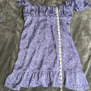 Zara size large purple floral babydoll dress thumbnail 9