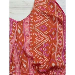 Free People Halter Top Womens M Orange Pink Paisley Floral Boho Festival thumbnail 3