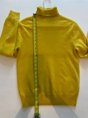 J. Crew Women’s Yellow Turtleneck Sweater 100% Cashmere Size S thumbnail 5
