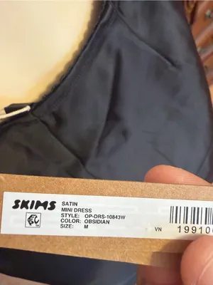 NWT SKIMS Black Satin Slip Dress thumbnail 4