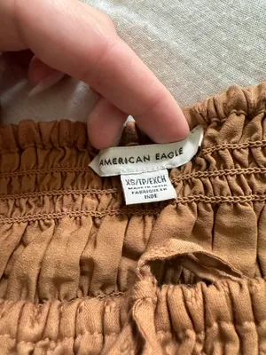 American Eagle Brown Balloon Sleeve Top thumbnail 3