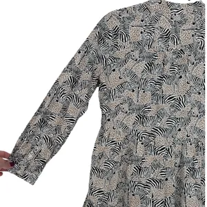 J.Crew Animal Print Novelty Zebra Leopard Long Sleeve Tiered‎ Mini Dress Size XS thumbnail 11