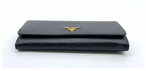 Prada Black saffiano leather Wallet and Card Holder Set W/box thumbnail 16