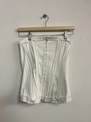 Urban Outfitters Light Before Dark Hollie Raw Seam Corset Top White thumbnail 7