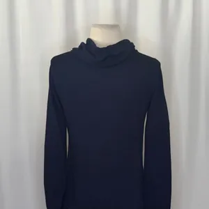 LILLY PULITZER Hillary Pullover True Navy Cowl Neck Sweatshirt Pocket Small thumbnail 9