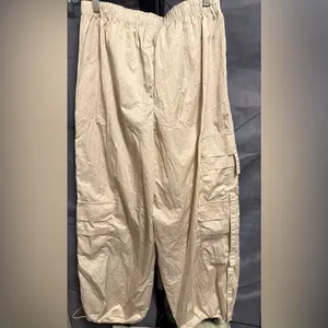 Rewash Cream Cargo parachute Pants Oversized Wide Leg Gorpcore Utility Size M thumbnail 10