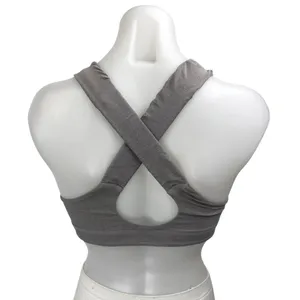 Lululemon Women's Gray Sleeveless Strappy Yoga Athletic Sports Bra Crop Top 4 thumbnail 2
