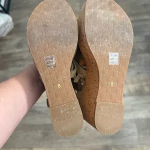 Unbridled by Ariat Beaded Tan Wedge Sandals 8 thumbnail 8
