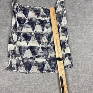 Free People Shoulder Bag Womens Medium Blue Geometric Cotton Boho Lightweight thumbnail 3