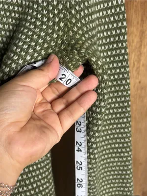 J. Crew Olive and Cream Textured Crewneck Sweater size S thumbnail 3