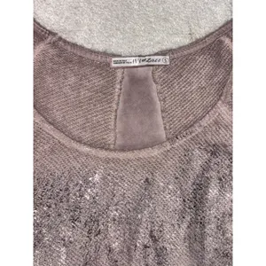 ivy and lace mohair blend‎ thin knit sweater italy small Roll Sleeves Metallic thumbnail 5