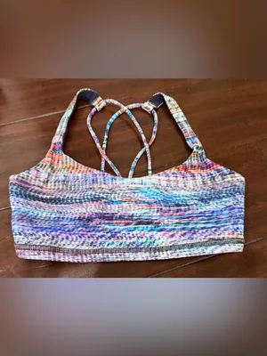 Lululemon Energy Bra in a multicolored "Digital Oasis Alpine White Multi" 2 thumbnail 2