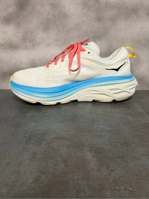 Hoka One One Bondi 8 Women’s Wide Sneakers Blanc De Blanc/Swim Day Size 7.5D thumbnail 15
