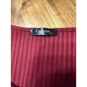 Ribbed Tie Front Midi Dress Burgundy Size Small thumbnail 4
