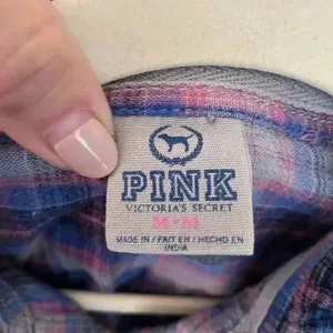 Pink Victoria's Secret plaid button‎ down long sleeve shirt size M thumbnail 3