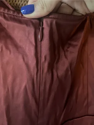 Express Satin Wrap Camisole Dress - Burgundy thumbnail 5