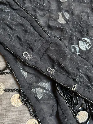 Vintage beaded belly dance hip scarf Made in India thumbnail 5