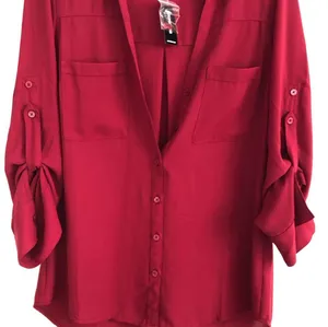 Express Portofino Office Work Blouse Shirt Small Red thumbnail 3