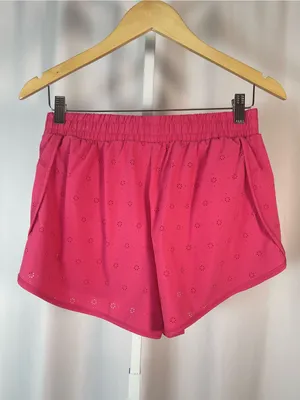 Yogalicious Summersalt Running Medium Bright Pink Eyelet Athletic Shorts Gym thumbnail 2