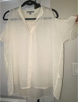 Allsaints cold shoulder chiffon shirt thumbnail 4