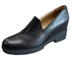 ABEO Horizon Slip On Women's 8.5 Neutral Black Leather Platform Loafers Orthotic thumbnail 1