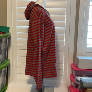 American Rag Red and Gray Striped Hoodie thumbnail 2