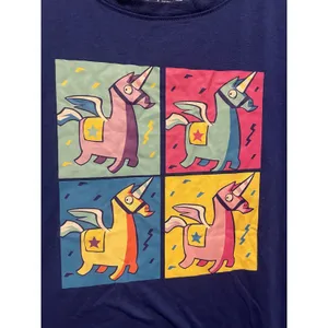 Women's Junior Fortnite Blue Loot Llama Unicorn T-Shirt Tee Shirt 3X thumbnail 5