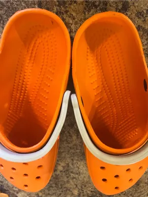 CROCS TENNESSEE Orange Slip-On Clogs with White Heel Strap thumbnail 2