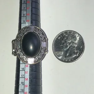 Black Oval Statement Ring thumbnail 5