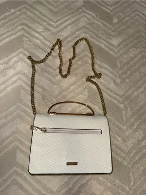 Aldo White Textured Crossbody Bag Crossbody Bag with Gold thumbnail 6