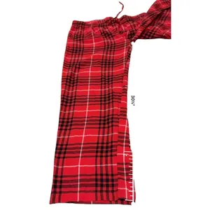 NFL Kansas City Chiefs Pajama Pants Women L Red Plaid Flannel Lounge Football thumbnail 8