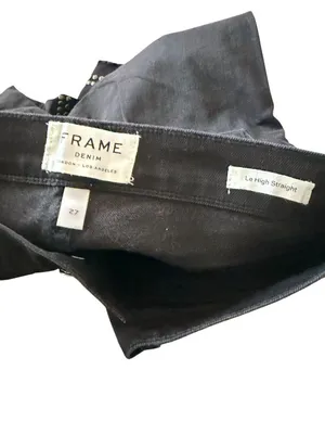 FRAME Le High Straight Studded Black Jeans Size 27 thumbnail 8