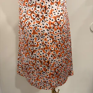Hutch Campbell Mini Dress Orange White Daisy Floral Ruched Satin Halter L NEW thumbnail 8