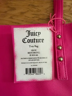 NWT - Juicy Couture - Hot Pink Tote with Black and White Stripe Sides thumbnail 4