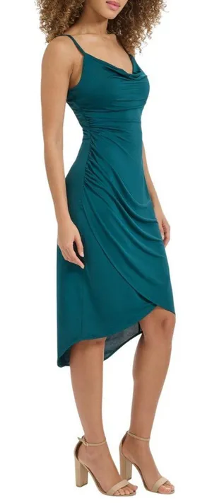NWT Siena Womens Sleeveless Cowlneck Bodycon Dress SATP2034 Gem Blue Green 4 thumbnail 1