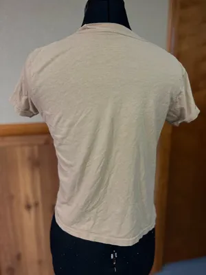 Hanes Beige short sleeve Basic tee thumbnail 4