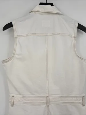 LEVI’S Sleeveless Jumpsuit White Denim M thumbnail 10