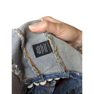 New Look Women’s Medium Denim Vest Star Ribbon Crochet Trim | Size M thumbnail 4