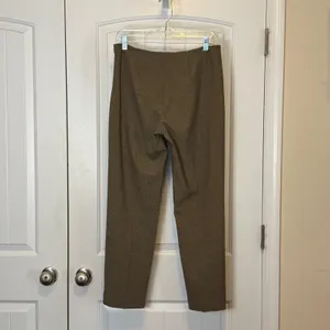 Eleven Luxe Dress Pants 10 Brown Micro Houndstooth High Waist Straight Leg Zip thumbnail 3