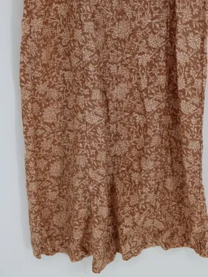 Faherty Kendall Palms Linen Maxi Dress Women’s Small Brown Tie Strap Button thumbnail 13