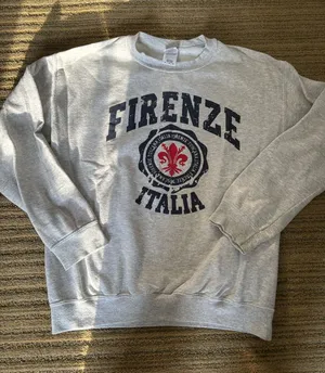 Gildan Gray Firenze Italia Crewneck Sweatshirt thumbnail 1