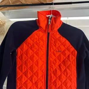Lauren Ralph Lauren Orange Navy Quilted Fleece Jacket XS vintage thumbnail 2