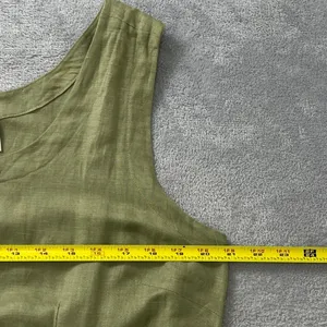 Cherokee Sage Green Linen Rayon Maxi Dress Tank Sleeveless Patch Pockets Large thumbnail 8