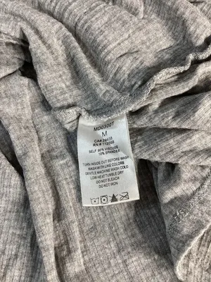 Miss Me Gray Ribbed Spaghetti Strap Surplice Dress With Slit Size Medium thumbnail 4