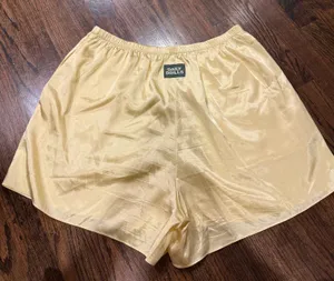Daily Drills Butter Yellow Satin Shorts thumbnail 1